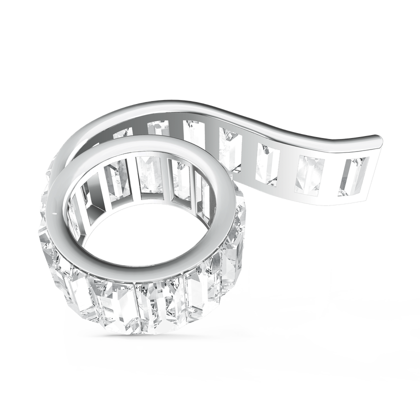 swarovski matrix ring  white  rhodium plated